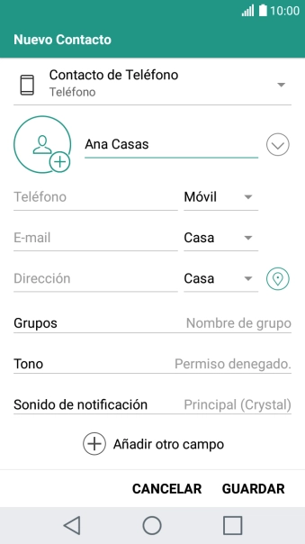Pulsa Teléfono e introduce el número de teléfono deseado. Pulsa Teléfono e introduce el número de teléfono deseado.