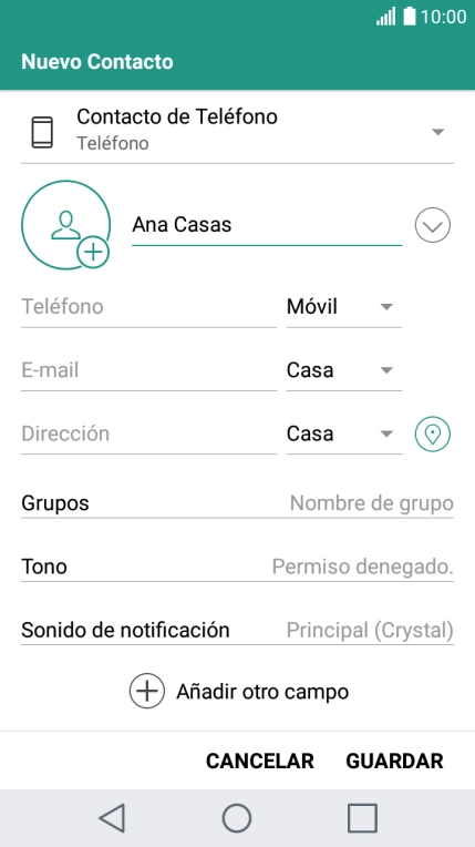 Pulsa Teléfono e introduce el número de teléfono deseado. Pulsa Teléfono e introduce el número de teléfono deseado.