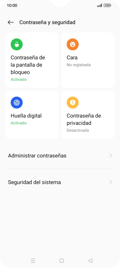 Pulsa Contraseña de la pantalla de bloqueo e introduce el código de seguridad extra que has creado anteriormente. Pulsa Contraseña de la pantalla de bloqueo e introduce el código de seguridad extra que has creado anteriormente.