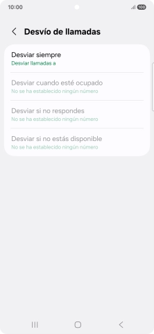 Pulsa el tipo de desvío deseado. Pulsa el tipo de desvío deseado.