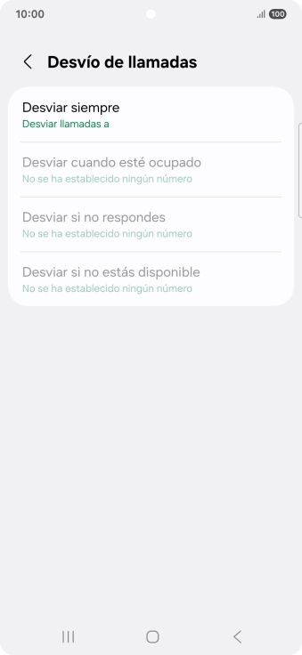 Pulsa el tipo de desvío deseado. Pulsa el tipo de desvío deseado.