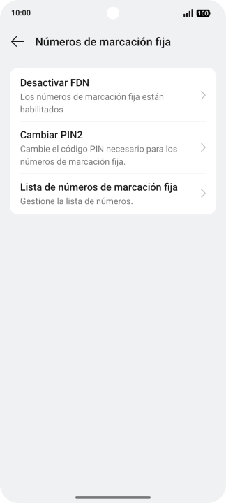 Pulsa Desactivar FDN. Pulsa Desactivar FDN.