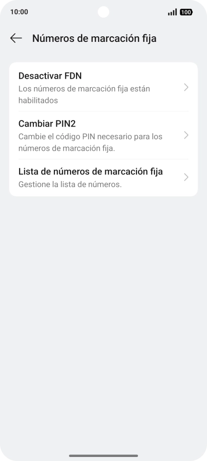 Pulsa Desactivar FDN. Pulsa Desactivar FDN.