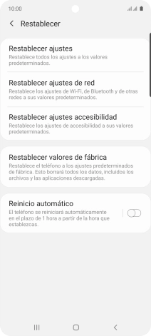 Pulsa Restablecer valores de fábrica. Pulsa Restablecer valores de fábrica.