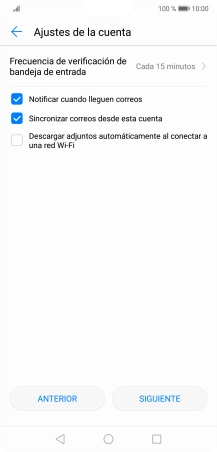 Pulsa Frecuencia de verificación de bandeja de entrada. Pulsa Frecuencia de verificación de bandeja de entrada.