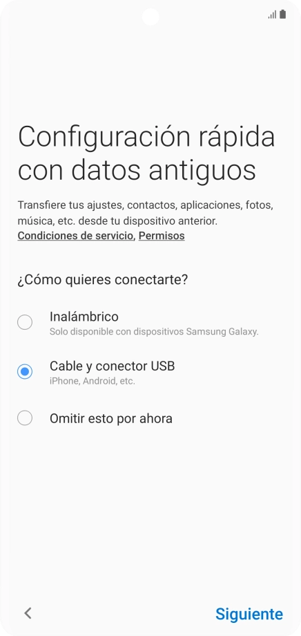 Pulsa Siguiente y sigue las indicaciones de la pantalla para transferir el contenido. Pulsa Siguiente y sigue las indicaciones de la pantalla para transferir el contenido.