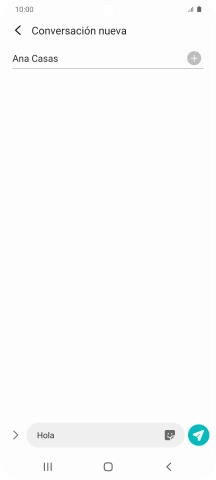 Pulsa el icono de envío cuando termines de escribir el mensaje corto. Pulsa el icono de envío cuando termines de escribir el mensaje corto.