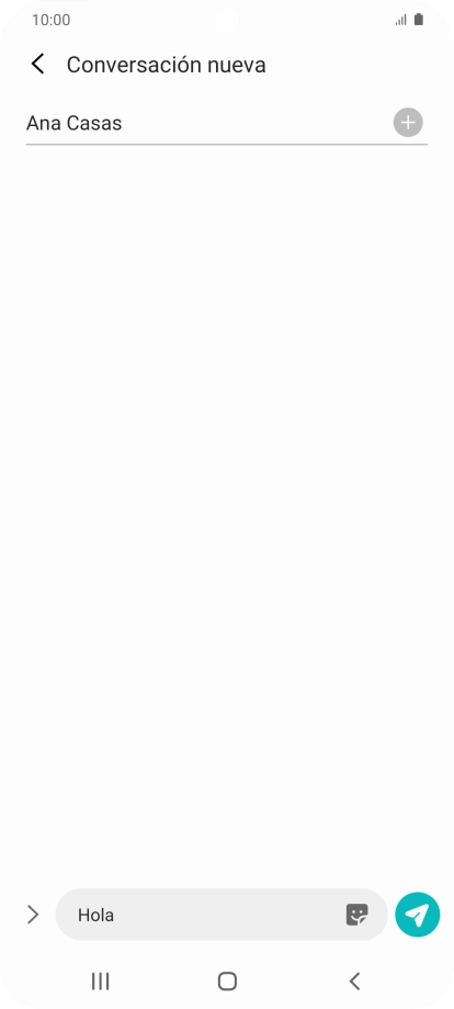 Pulsa el icono de envío cuando termines de escribir el mensaje corto. Pulsa el icono de envío cuando termines de escribir el mensaje corto.