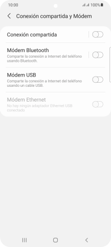 Pulsa Conexión compartida. Pulsa Conexión compartida.