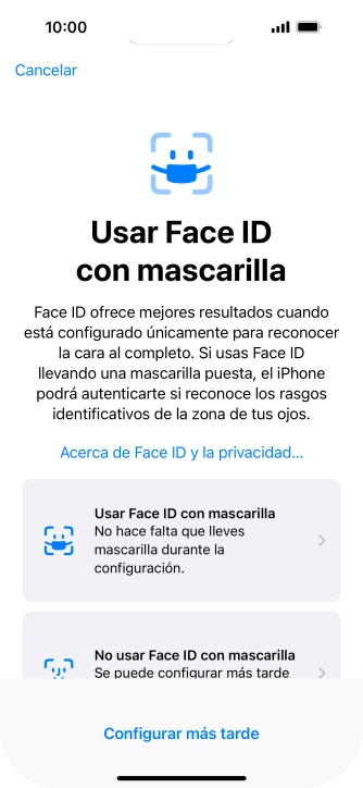 Pulsa Configurar más tarde. Pulsa Configurar más tarde.