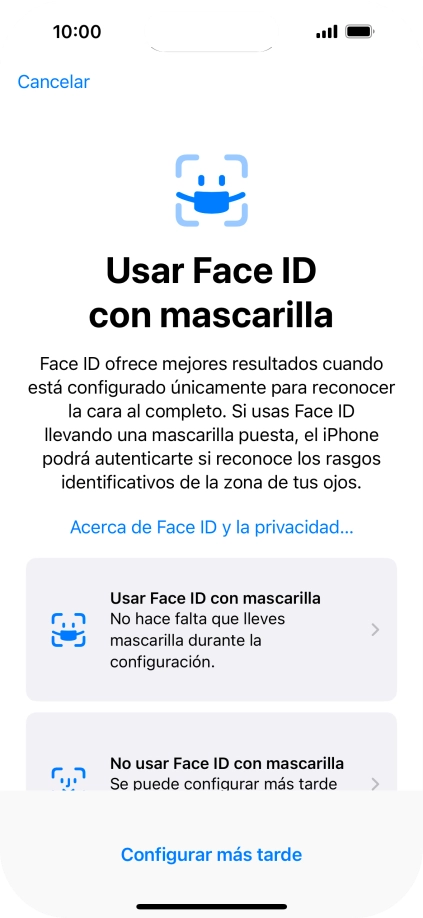 Pulsa Configurar más tarde. Pulsa Configurar más tarde.
