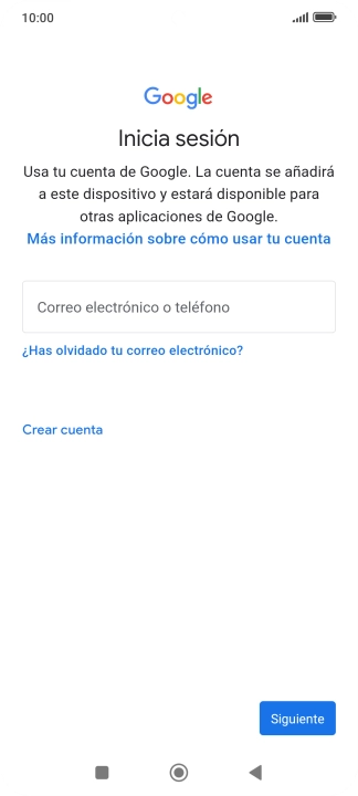 Si no tienes una cuenta de Google, pulsa Crear cuenta y sigue las indicaciones de la pantalla para ver cómo crear una cuenta nueva. Si no tienes una cuenta de Google, pulsa Crear cuenta y sigue las indicaciones de la pantalla para ver cómo crear una cuenta nueva.