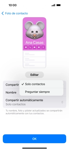 Pulsa el ajuste deseado. Pulsa el ajuste deseado.