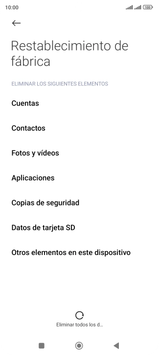 Pulsa Eliminar todos los d.... Pulsa Eliminar todos los d....
