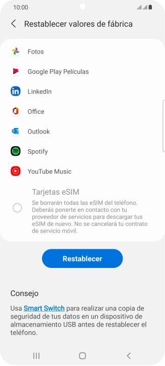 Pulsa Restablecer. Pulsa Restablecer.