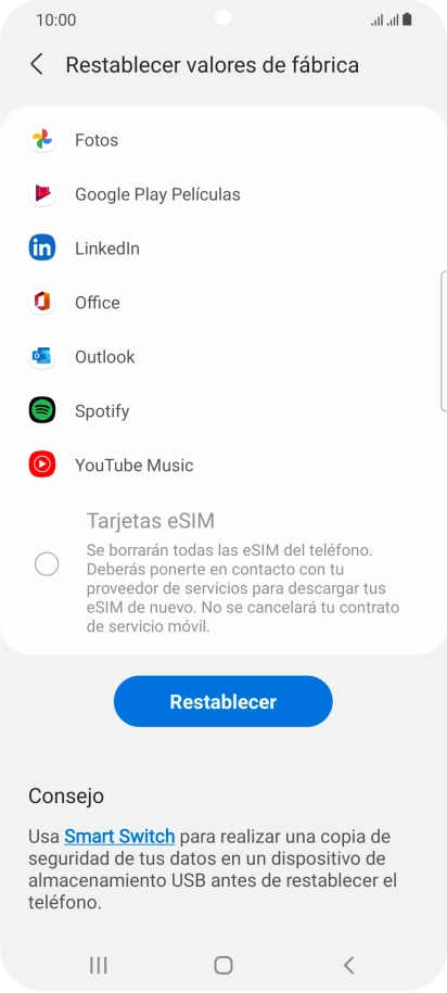 Pulsa Restablecer. Pulsa Restablecer.