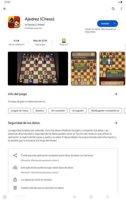 Pulsa Instalar y sigue las indicaciones de la pantalla para instalar la app. Pulsa Instalar y sigue las indicaciones de la pantalla para instalar la app.