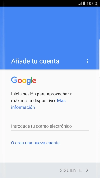 Si no tienes una cuenta de Google, pulsa O crea una nueva cuenta y sigue las indicaciones de la pantalla para ver cómo crear una cuenta nueva. Si no tienes una cuenta de Google, pulsa O crea una nueva cuenta y sigue las indicaciones de la pantalla para ver cómo crear una cuenta nueva.