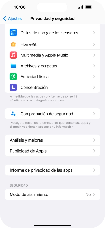 Pulsa Informe de privacidad de las apps. Pulsa Informe de privacidad de las apps.