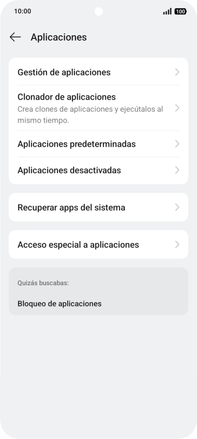 Pulsa Gestión de aplicaciones. Pulsa Gestión de aplicaciones.