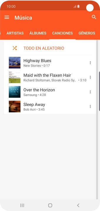 Pulsa el archivo de música deseado. Pulsa el archivo de música deseado.