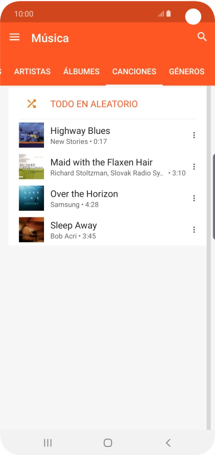 Pulsa el archivo de música deseado. Pulsa el archivo de música deseado.