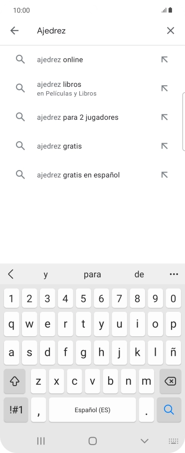Introduce el nombre del tema o de la app y pulsa el icono de búsqueda. Introduce el nombre del tema o de la app y pulsa el icono de búsqueda.