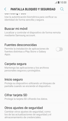 Pulsa Otros ajustes de seguridad. Pulsa Otros ajustes de seguridad.