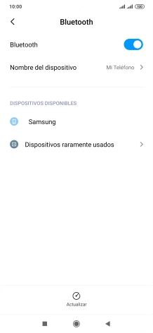 Pulsa el dispositivo Bluetooth deseado y sigue las indicaciones de la pantalla para vincular el dispositivo al teléfono. Pulsa el dispositivo Bluetooth deseado y sigue las indicaciones de la pantalla para vincular el dispositivo al teléfono.