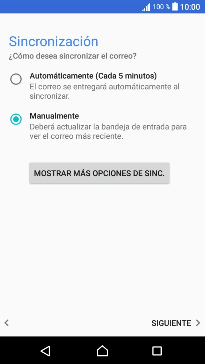 Pulsa MOSTRAR MÁS OPCIONES DE SINC.. Pulsa MOSTRAR MÁS OPCIONES DE SINC..