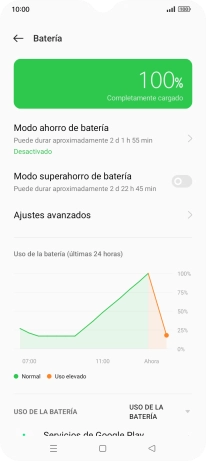 Pulsa Modo ahorro de batería. Pulsa Modo ahorro de batería.
