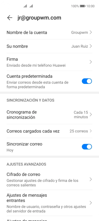 Pulsa Nombre de la cuenta. Pulsa Nombre de la cuenta.