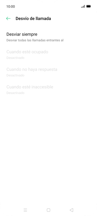 Pulsa el tipo de desvío deseado. Pulsa el tipo de desvío deseado.