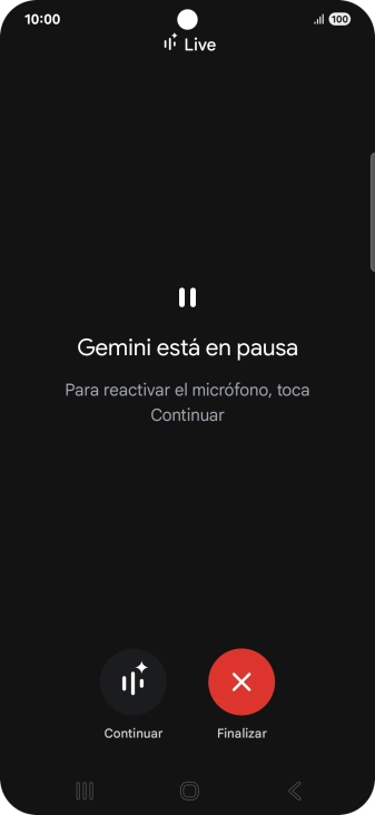 Para retomar la conversación, pulsa Continuar. Para retomar la conversación, pulsa Continuar.