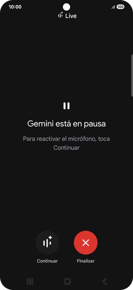 Para retomar la conversación, pulsa Continuar. Para retomar la conversación, pulsa Continuar.
