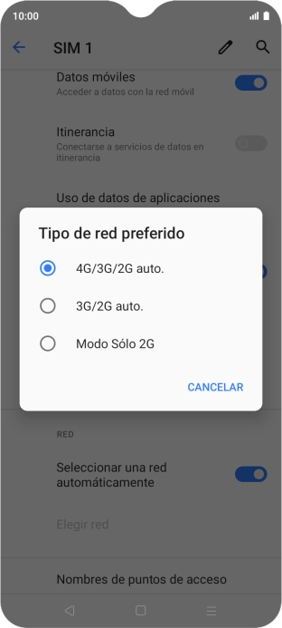 Pulsa el tipo de red deseado. Pulsa el tipo de red deseado.
