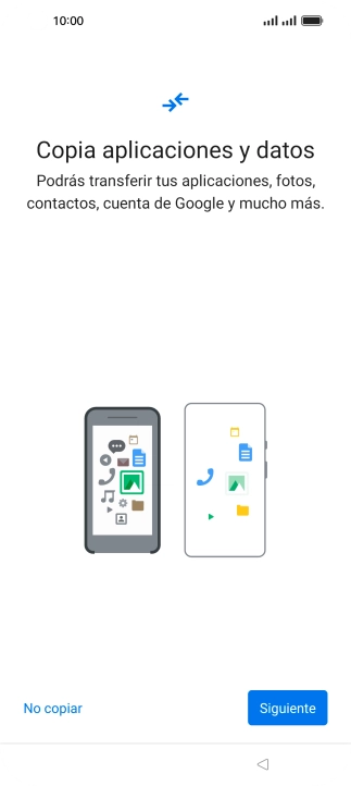 Puedes transferir el contenido de otro teléfono cuando activas tu teléfono por primera vez y cuando lo has restablecido. Cuando aparezca en la pantalla del teléfono esta imagen, ya está listo para la transmisión del contenido del otro teléfono. Puedes transferir el contenido de otro teléfono cuando activas tu teléfono por primera vez y cuando lo has restablecido. Cuando aparezca en la pantalla del teléfono esta imagen, ya está listo para la transmisión del contenido del otro teléfono.