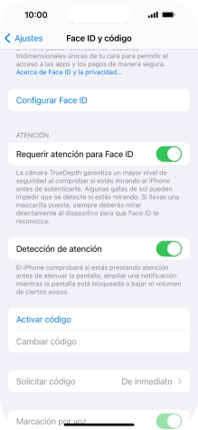 Pulsa Configurar Face ID. Pulsa Configurar Face ID.
