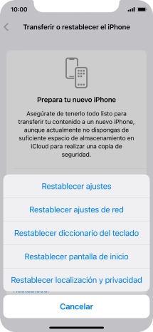 Pulsa Restablecer ajustes. Pulsa Restablecer ajustes.