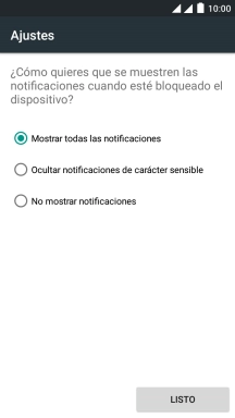 Pulsa el ajuste deseado. Pulsa el ajuste deseado.