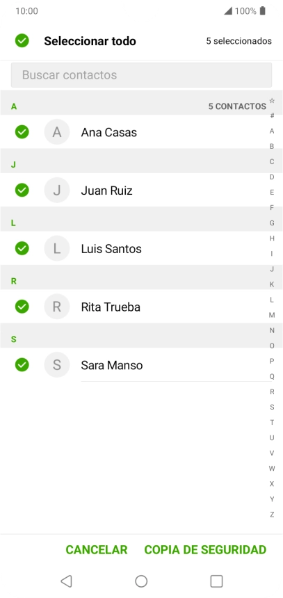 Pulsa COPIA DE SEGURIDAD. Pulsa COPIA DE SEGURIDAD.
