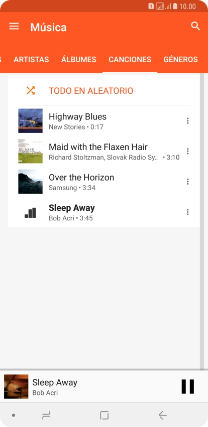 Pulsa el título de la canción en la parte inferior de la pantalla. Pulsa el título de la canción en la parte inferior de la pantalla.