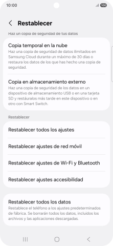 Pulsa Restablecer ajustes de red móvil. Pulsa Restablecer ajustes de red móvil.