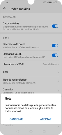 Si activas la función, pulsa ACEPTAR. Si activas la función, pulsa ACEPTAR.