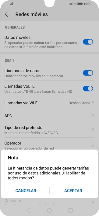 Si activas la función, pulsa ACEPTAR. Si activas la función, pulsa ACEPTAR.