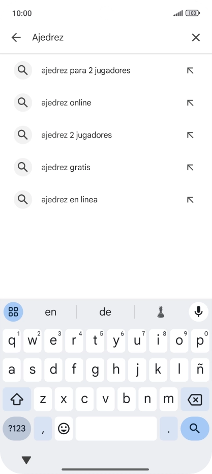 Introduce el nombre del tema o de la app y pulsa el icono de búsqueda. Introduce el nombre del tema o de la app y pulsa el icono de búsqueda.