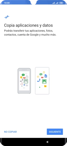 Puedes transferir el contenido de otro teléfono cuando activas tu teléfono por primera vez y cuando lo has restablecido. Cuando aparezca en la pantalla del teléfono esta imagen, ya está listo para la transmisión del contenido del otro teléfono. Puedes transferir el contenido de otro teléfono cuando activas tu teléfono por primera vez y cuando lo has restablecido. Cuando aparezca en la pantalla del teléfono esta imagen, ya está listo para la transmisión del contenido del otro teléfono.