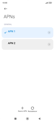 Pulsa la conexión de datos deseada para activarla. Pulsa la conexión de datos deseada para activarla.