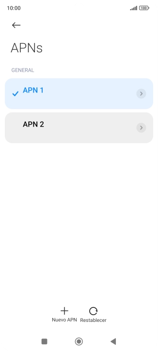 Pulsa la conexión de datos deseada para activarla. Pulsa la conexión de datos deseada para activarla.