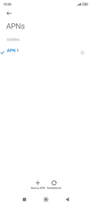 Pulsa Nuevo APN. Pulsa Nuevo APN.